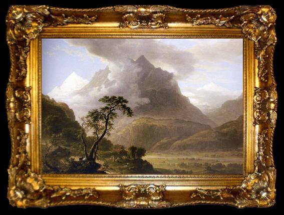 framed  Asher Brown Durand Alpine View,Near Meyringen, ta009-2